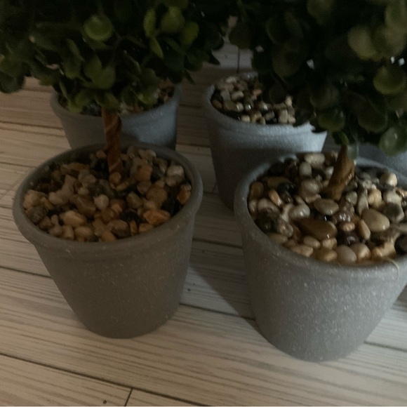 7 Artificial Green Topiary Trees in Gray Pots - Picture 4 of 7